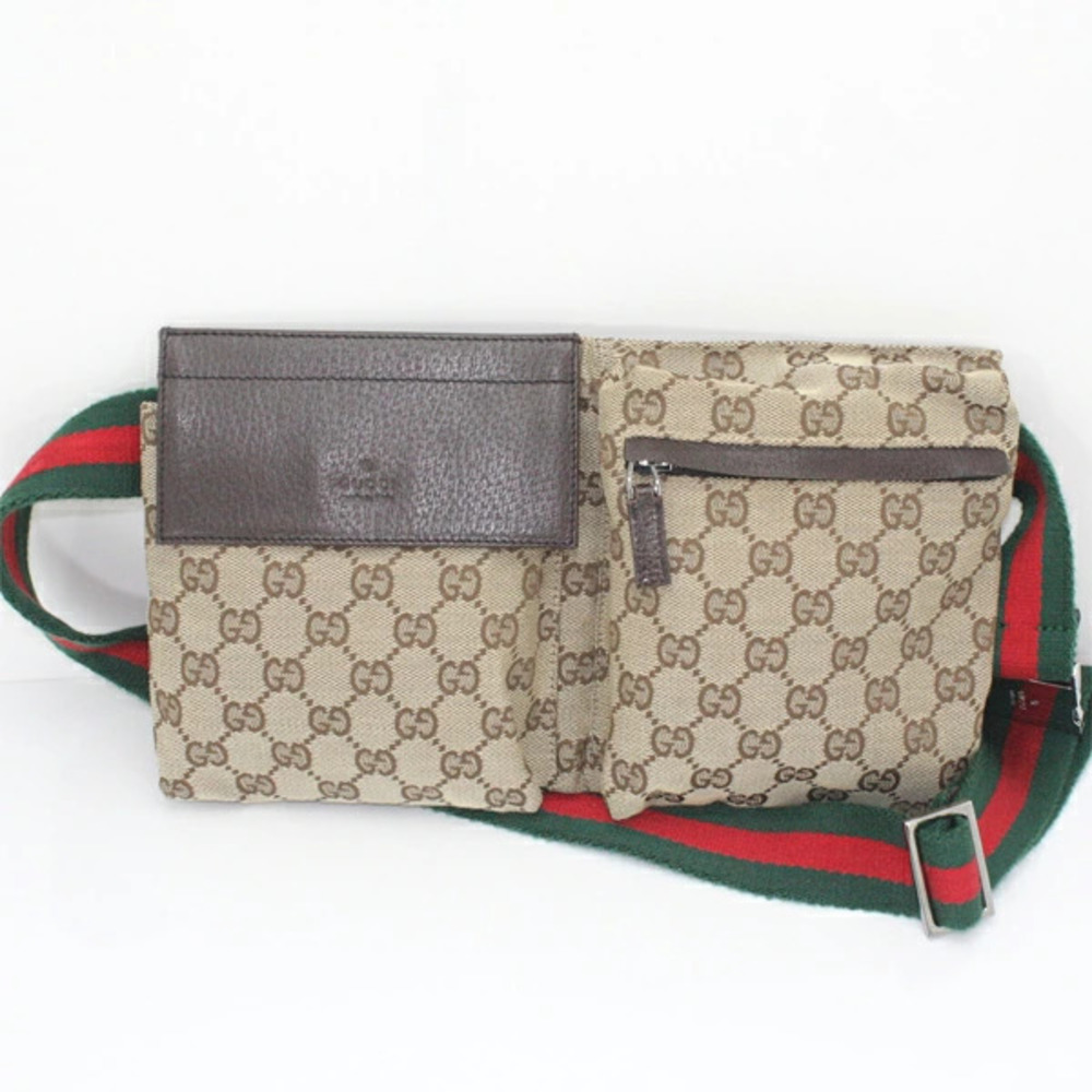 Gucci waist Sherry canvas GG bag Black